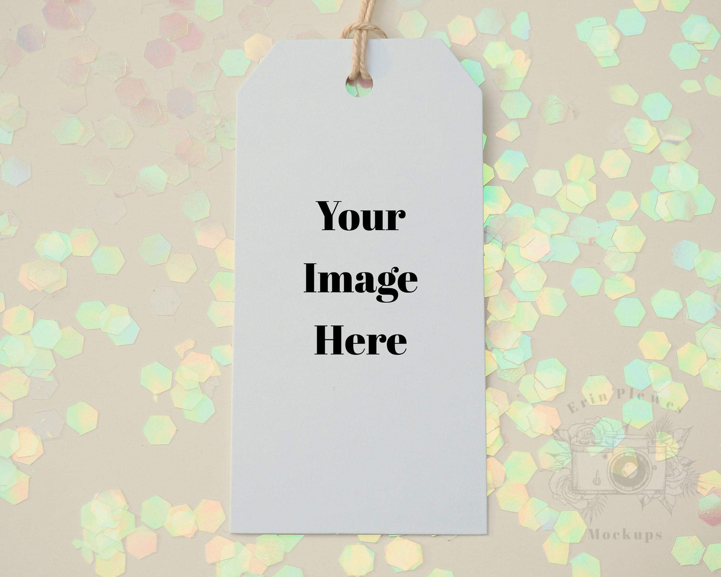 Erin Plewes Mockups Gift tag mockup, Wedding favor mock up for thank you gift and present label stock photo, JPG instant Digital Download Template