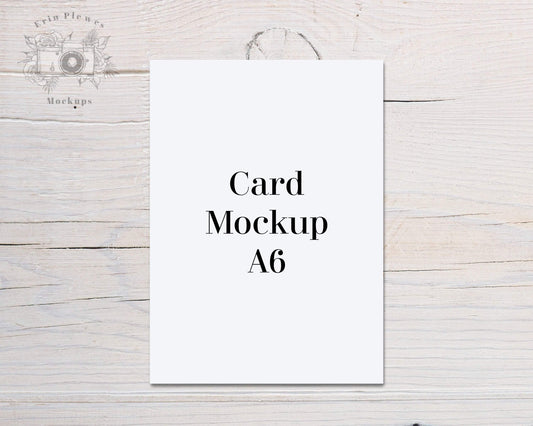 Erin Plewes Mockups Greeting card mockup A6, Card mock-up for rustic wedding thank you note on white wood, Jpeg Instant Digital Download Template