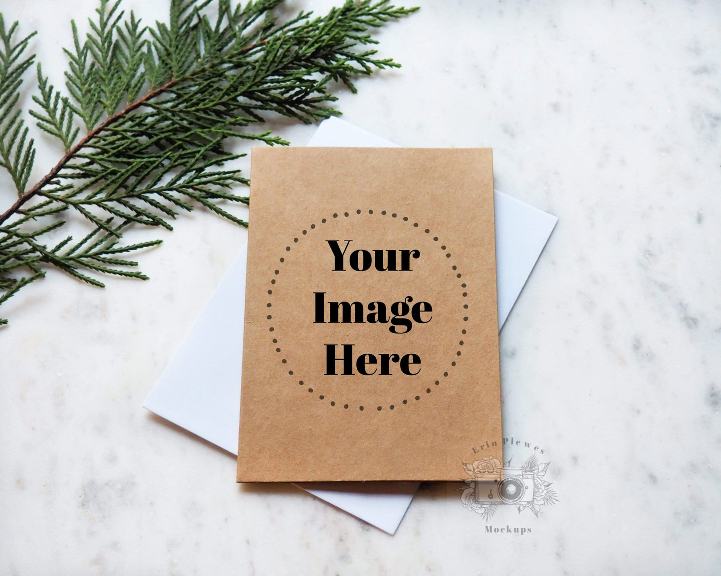 Erin Plewes Mockups Kraft Card Mockup, Christmas Card Mock-up, Card Mock Up for Rustic Wedding Stock Photo, Jpeg Instant Digital Download