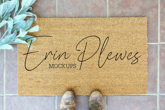 Erin Plewes Mockups Mockup Doormat, Coir Door Mat Mock up, Farmhouse Style Mock-up, Doormat Flatlay, Instant Digital Download JPEG