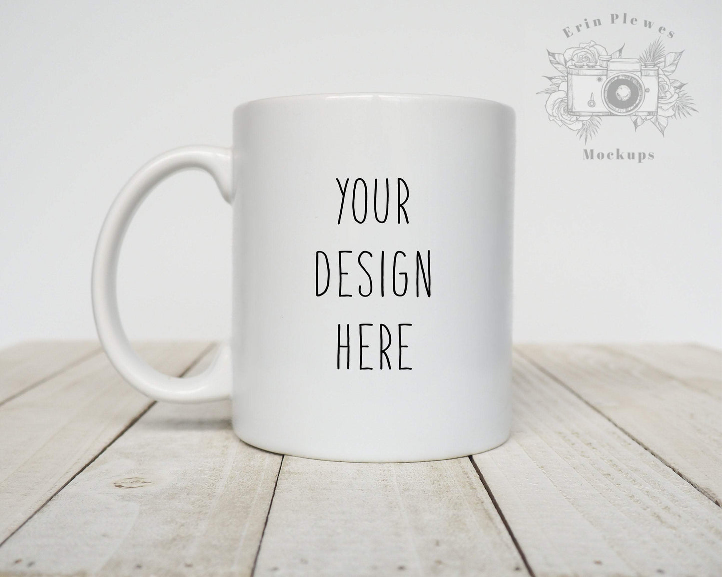 Erin Plewes Mockups Mug Mockup, 11 oz White Coffee Mug Mock-up for Styled Stock Photography, Digital Download Jpeg Minimalist Mockups