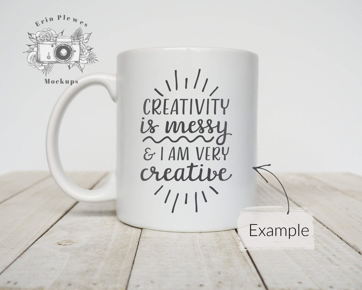 Erin Plewes Mockups Mug Mockup, 11 oz White Coffee Mug Mock-up for Styled Stock Photography, Digital Download Jpeg Minimalist Mockups