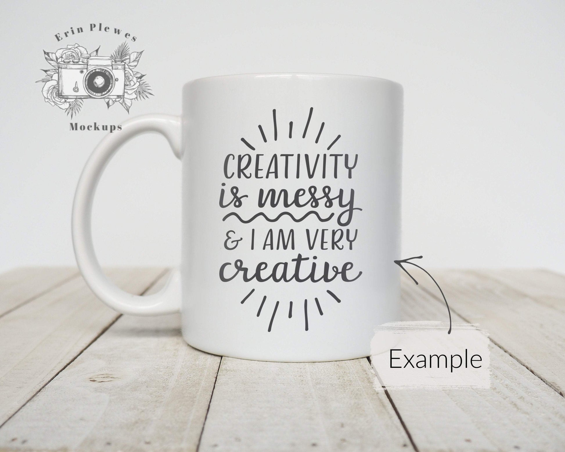 Erin Plewes Mockups Mug Mockup, 11 oz White Coffee Mug Mock-up for Styled Stock Photography, Digital Download Jpeg Minimalist Mockups