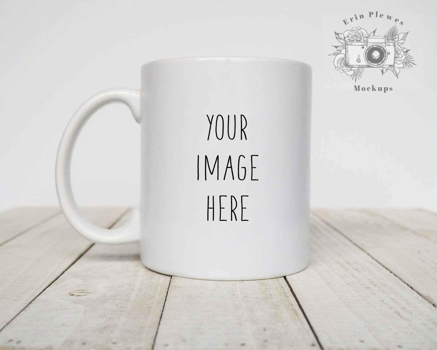 Erin Plewes Mockups Mug Mockup, 11 oz White Coffee Mug Mock-up for Styled Stock Photography, Digital Download Jpeg Minimalist Mockups