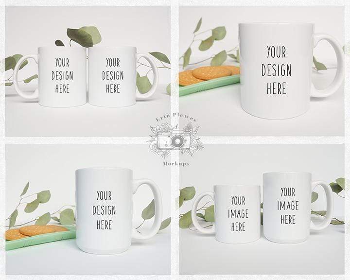 Erin Plewes Mockups Mug Mockup Bundle, Coffee mug mockup bundle of 11oz and 15oz mugs for lifestyle nature styled stock photos, Digital Download Jpeg Template