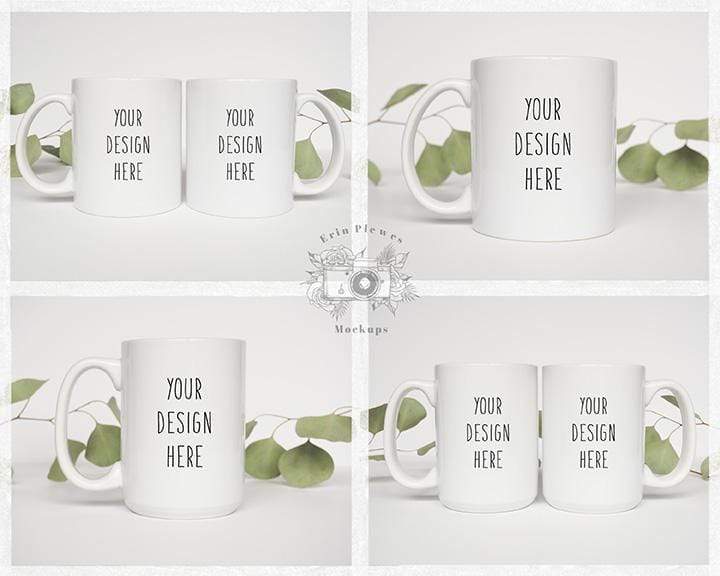 Erin Plewes Mockups Mug Mockup Bundle, Coffee mug mockup bundle of 11oz and 15oz mugs for lifestyle nature styled stock photos, Digital Download Jpeg Template