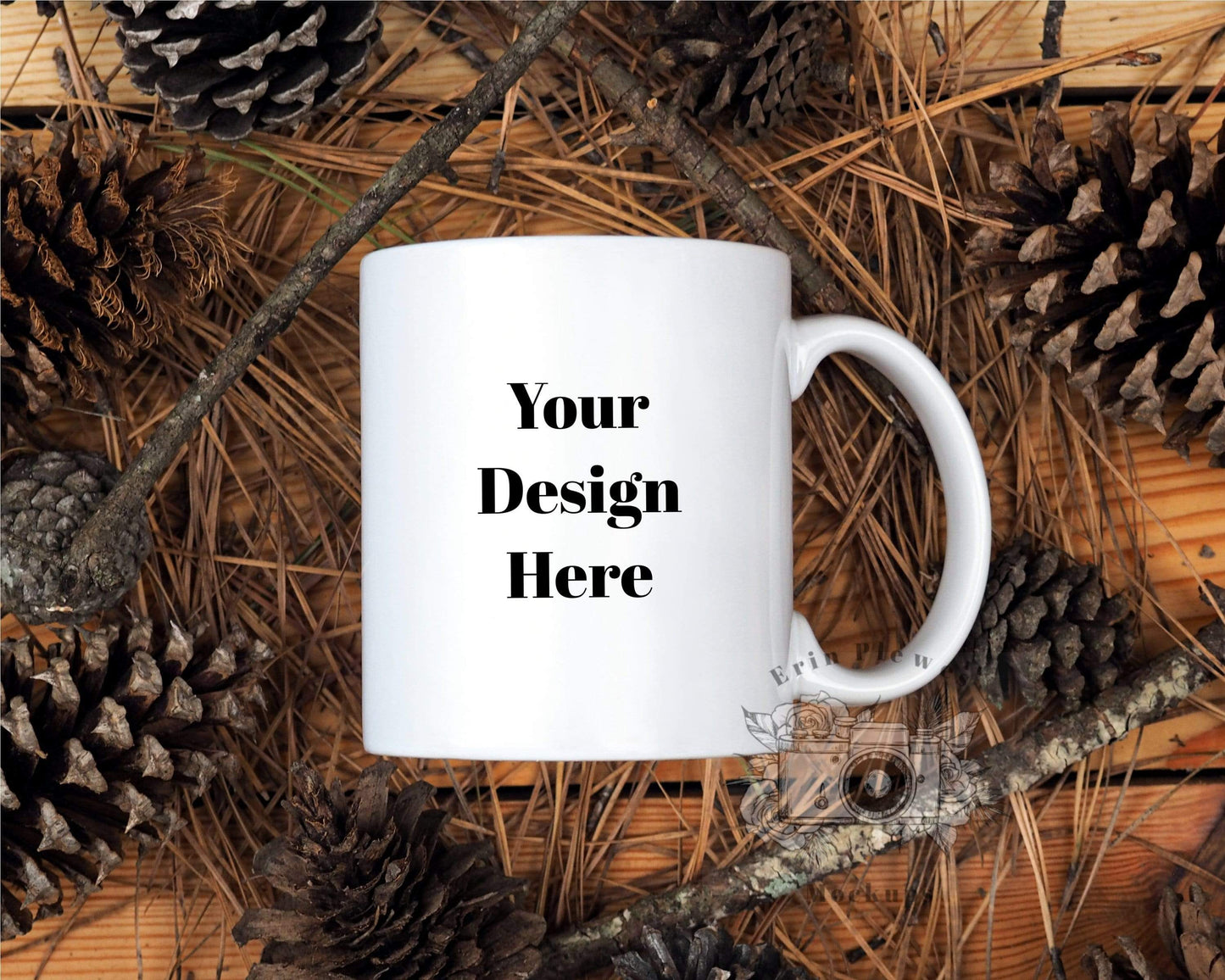 Erin Plewes Mockups Mug Mockup Bundle in Nature, White mug mockup bundle for Christmas stock photography, Jpeg Instant Digital Download