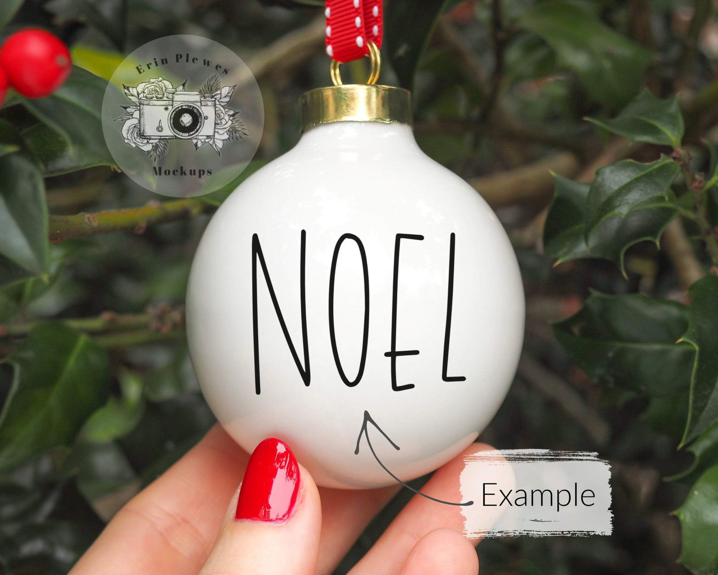 Erin Plewes Mockups Ornament Mockup Bundle, Christmas ornament mock up set of 12 holiday ceramic and porcelain decorations, Digital Download Jpeg Template