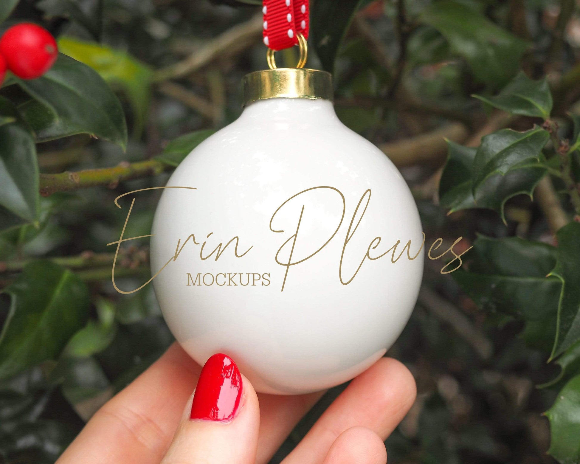 Erin Plewes Mockups Ornament mockup, Christmas ball ornament mock up for styled stock photography, JPG Instant Digital Download Template