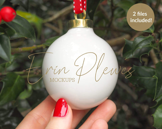 Erin Plewes Mockups Ornament mockup, Christmas ball ornament mock up for styled stock photography, JPG Instant Digital Download Template