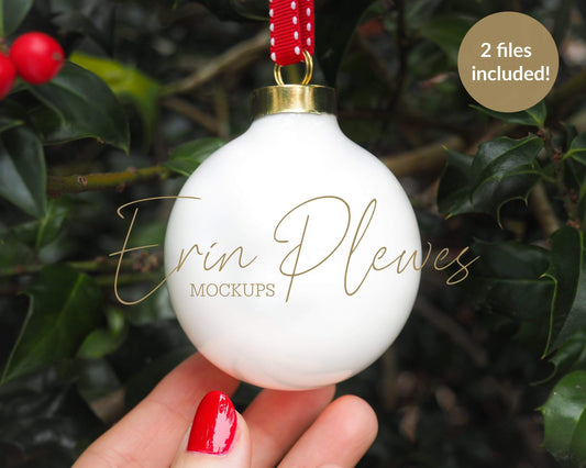 Erin Plewes Mockups Ornament Mockup, Christmas Ball Ornament Mock-up, Ornament Mock Up Stock Photo, Instant Digital Download Template Jpeg