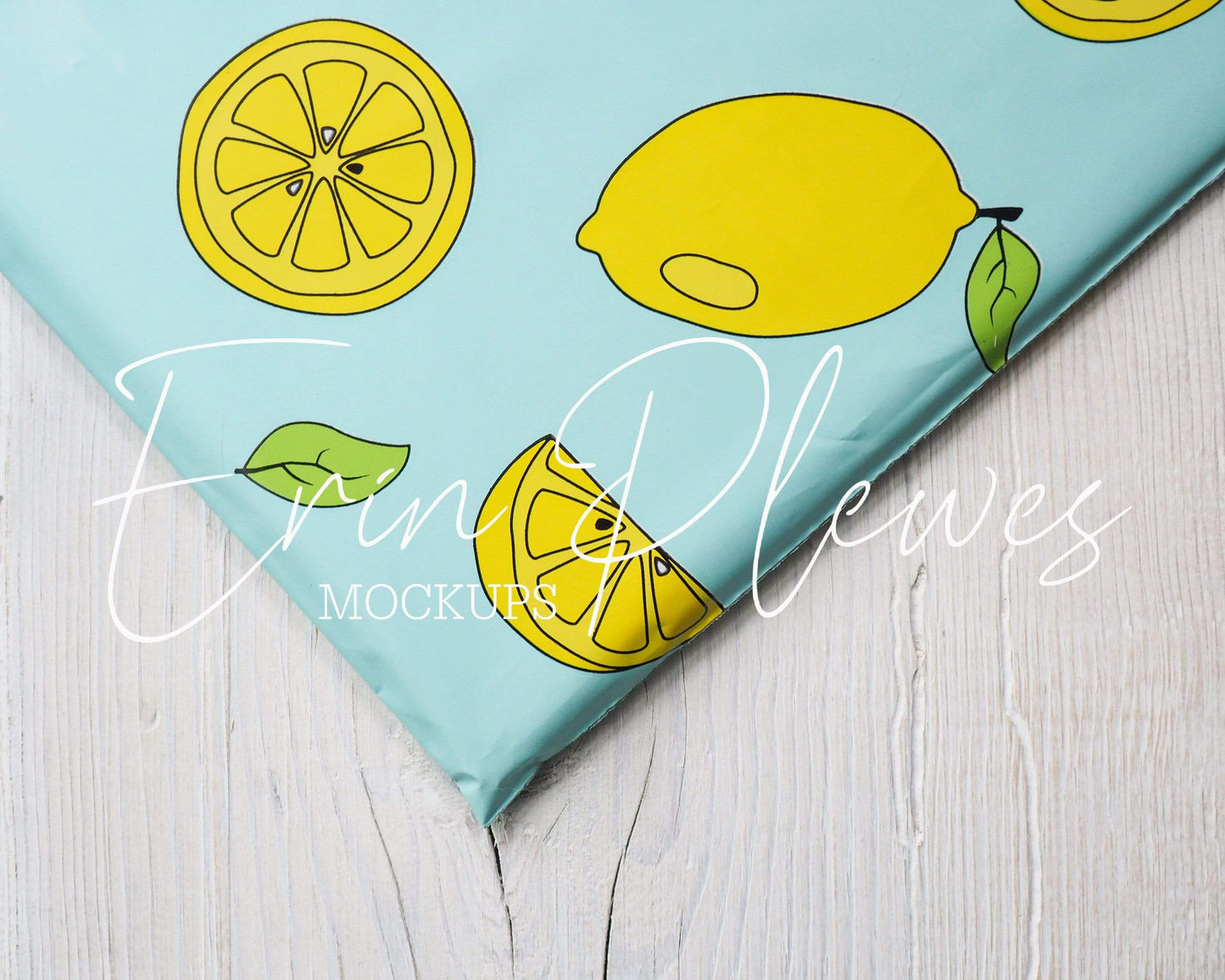 Erin Plewes Mockups Poly Mailer Bag Mockup, Lemon Shipping Bag Mock Up, Plastic Bag Mock-up For Stickers, Jpeg Instant Digital Download Template