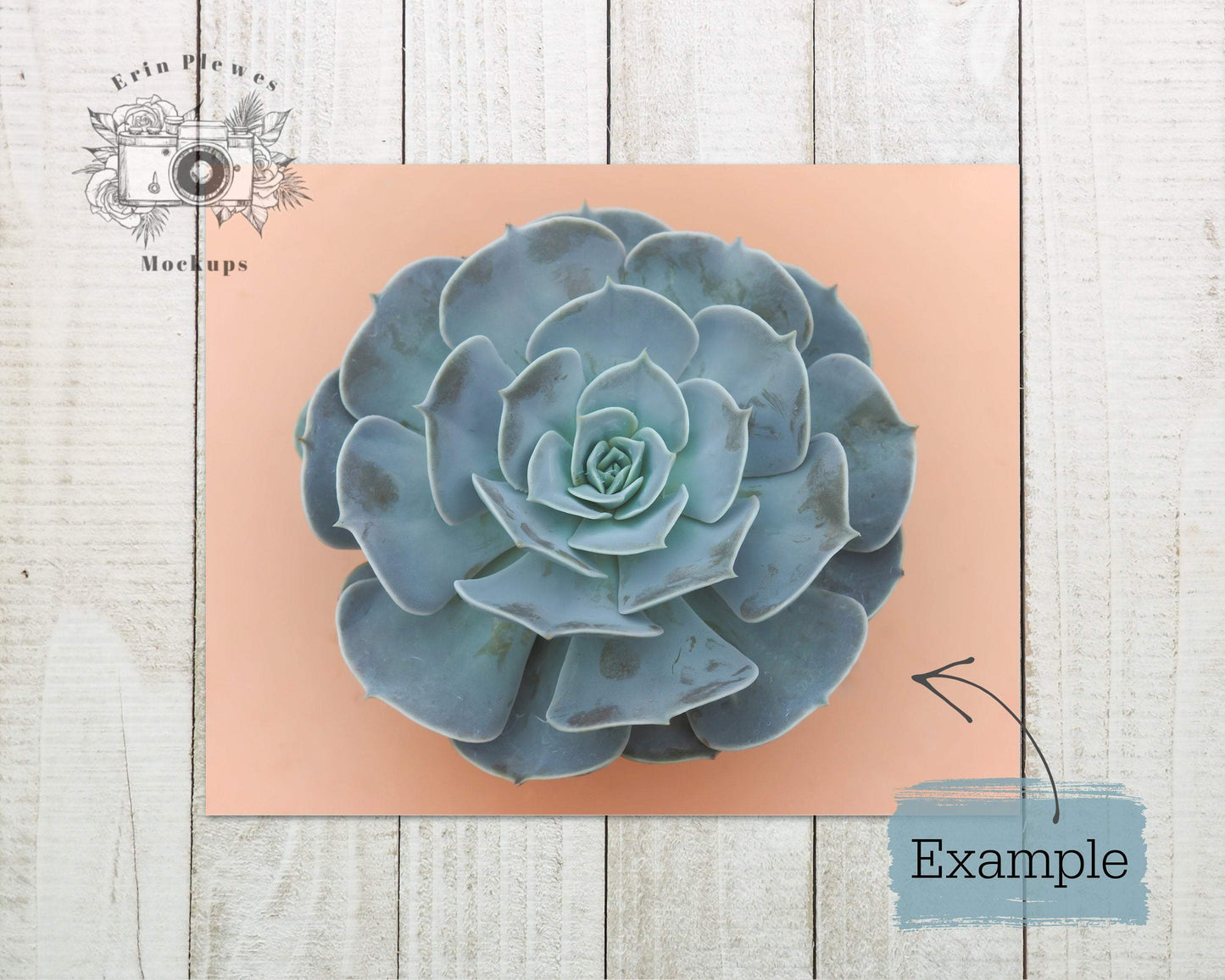 Erin Plewes Mockups Poster Mockup Landscape, 8x10 Print mockup on gray rustic wood boards, Paper mock up, Instant Digital Download Template JPG