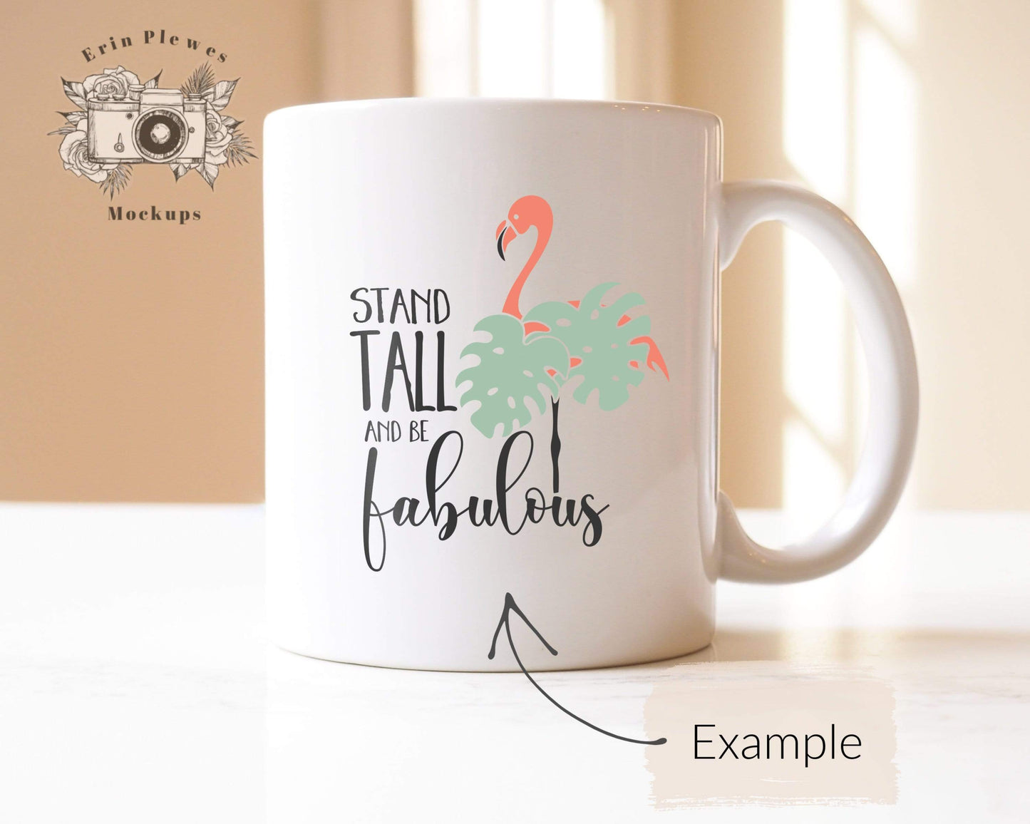 Erin Plewes Mockups White Mug Mockup, 11 oz Coffee Cup Mock Up with Clean Bright Background, Digital Download Minimalist Stock Photo Template