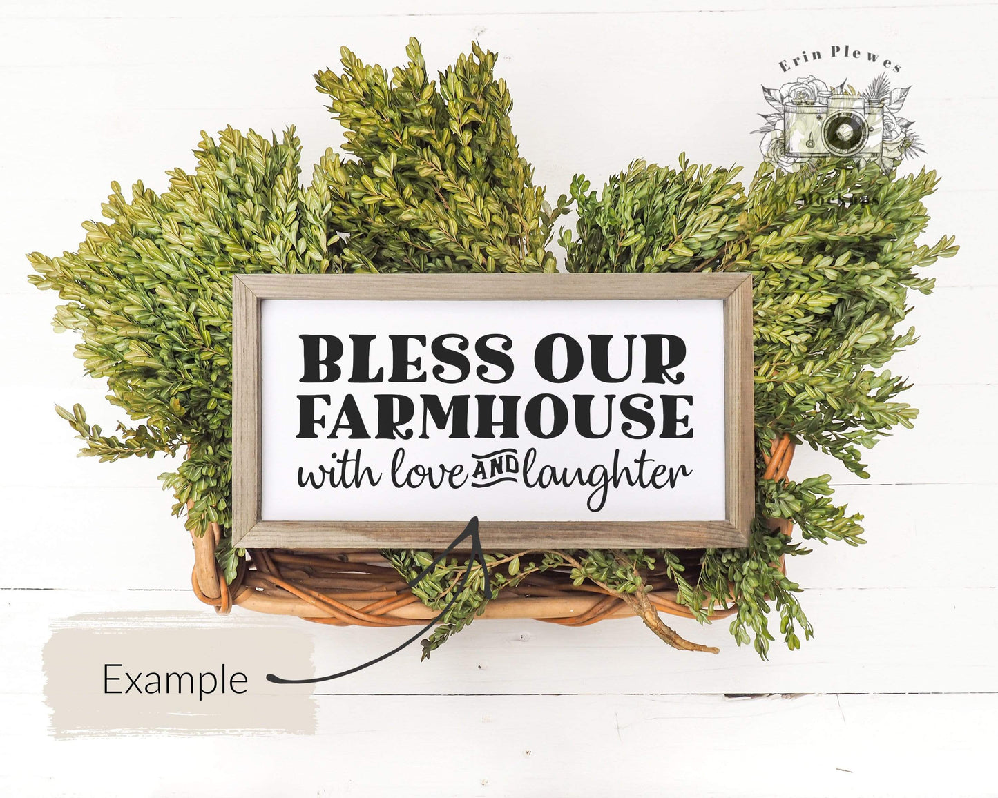 Erin Plewes Mockups Wood Sign Mockup, Rustic Wood Frame Mock-up, Farmhouse Style Mock Up, Reverse Canvas Flatlay