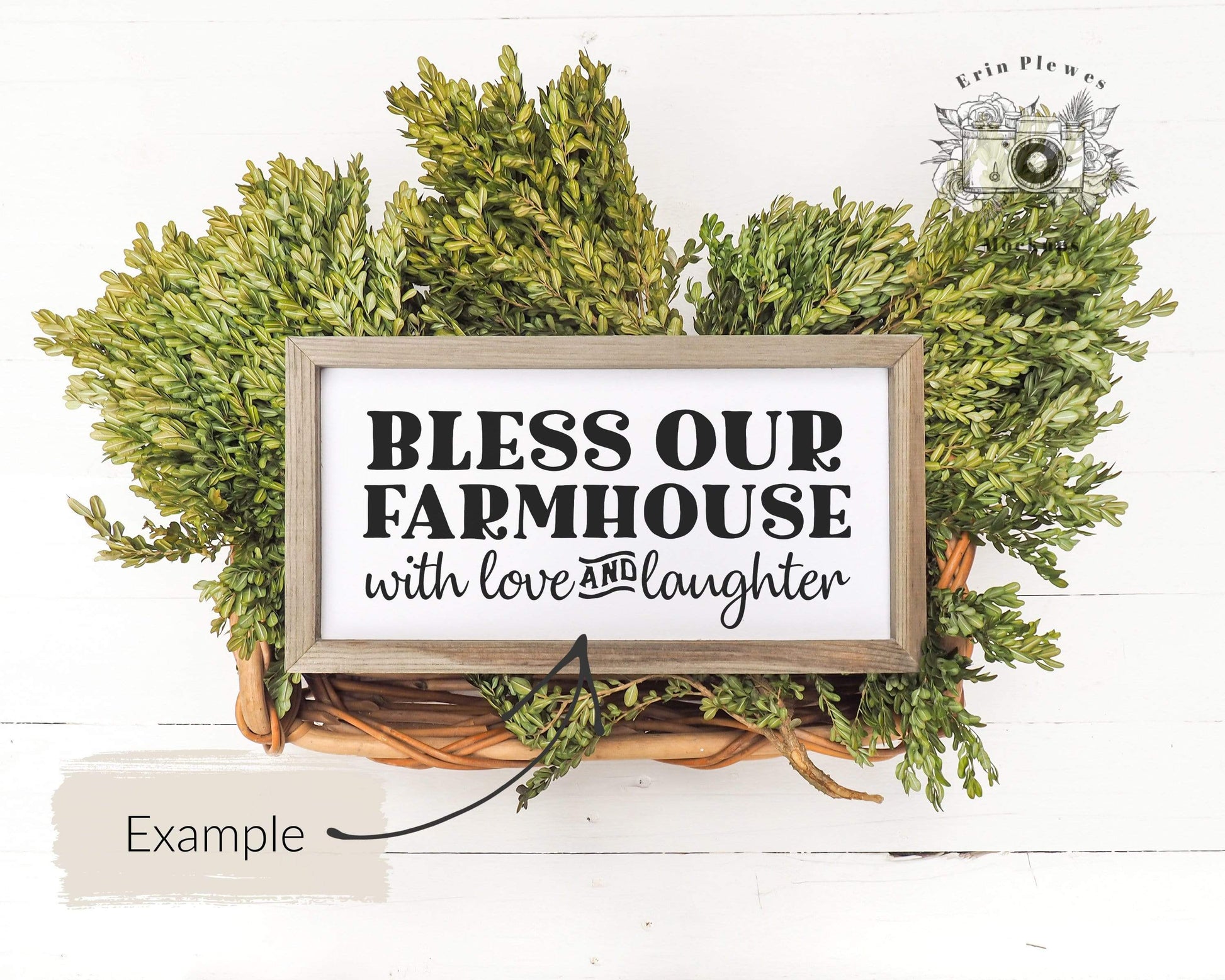 Erin Plewes Mockups Wood Sign Mockup, Rustic Wood Frame Mock-up, Farmhouse Style Mock Up, Reverse Canvas Flatlay