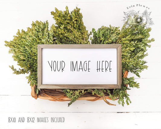 Erin Plewes Mockups Wood Sign Mockup, Rustic Wood Frame Mock-up, Farmhouse Style Mock Up, Reverse Canvas Flatlay