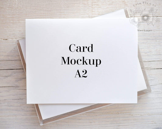 Erin Plewes Mockups Greeting Card Mockup, Invitation mockup for rustic wedding with boxed set of thank you cards, Jpeg Instant Digital Download Template