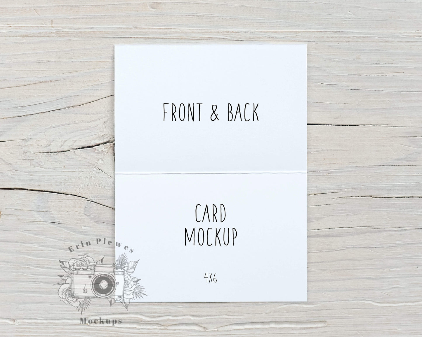 Card Mockup Front and Back, 4x6 Open Card Mock Up, Interior Card Mockup for Rustic Wedding, Jpeg Instant Digital Download