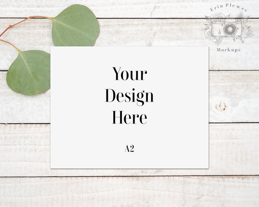 A2 Card Mock Up, Invitation Mockup, Thank You Note Flatlay, Landscape Card Mock Ups, Jpeg Instant Digital Download