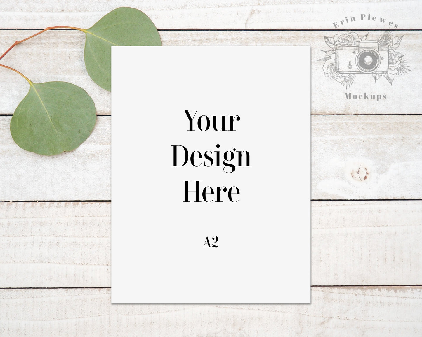 A2 Greeting Card Mockup, Thank You Card Mock-up, Card Flatlay on Rustic Wood, Jpeg Instant Digital Download