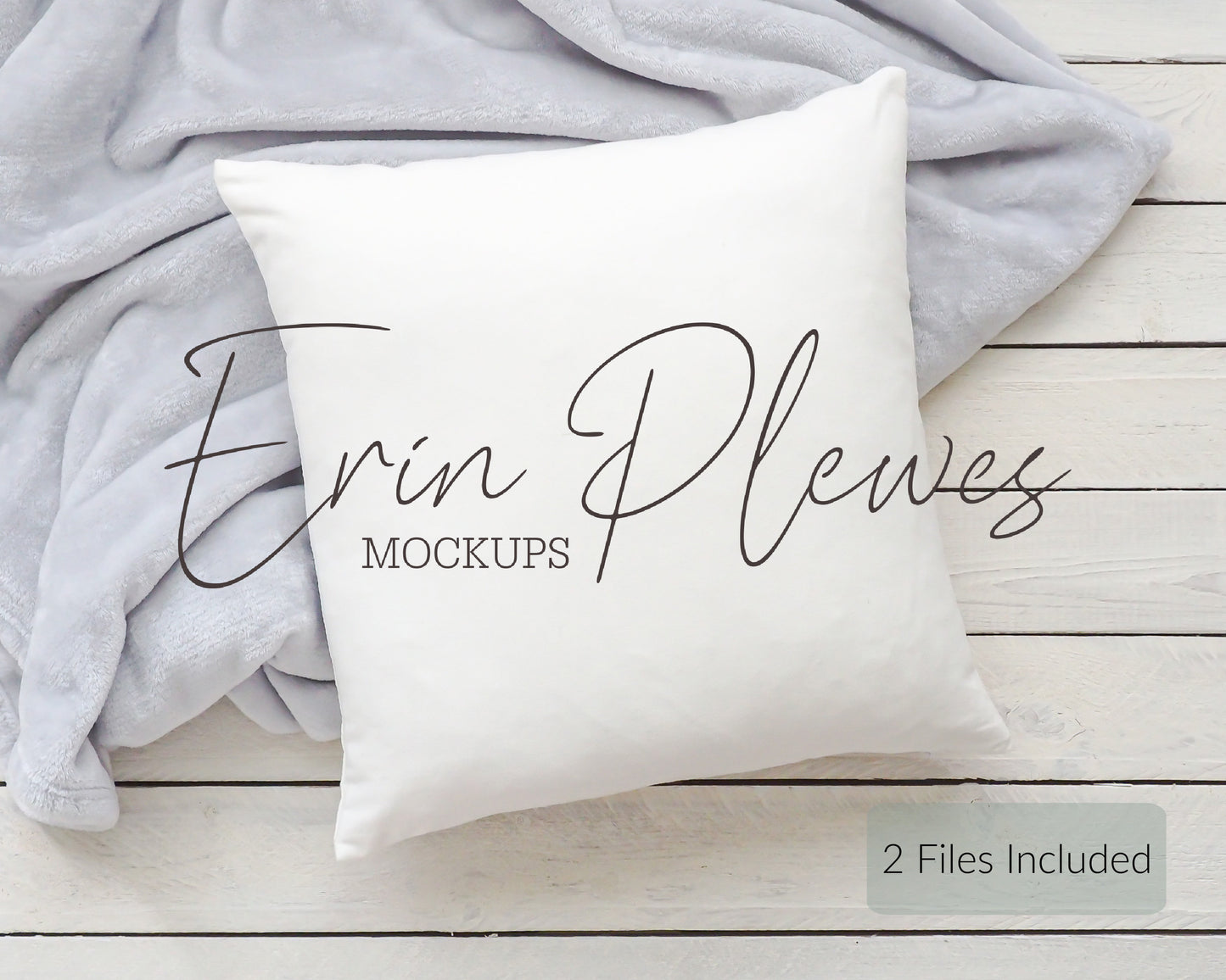 Pillow Case Mockup, Pillow mockup with gray blanket for lifestyle stock photo, Square pillow mock up, Jpeg Digital Download