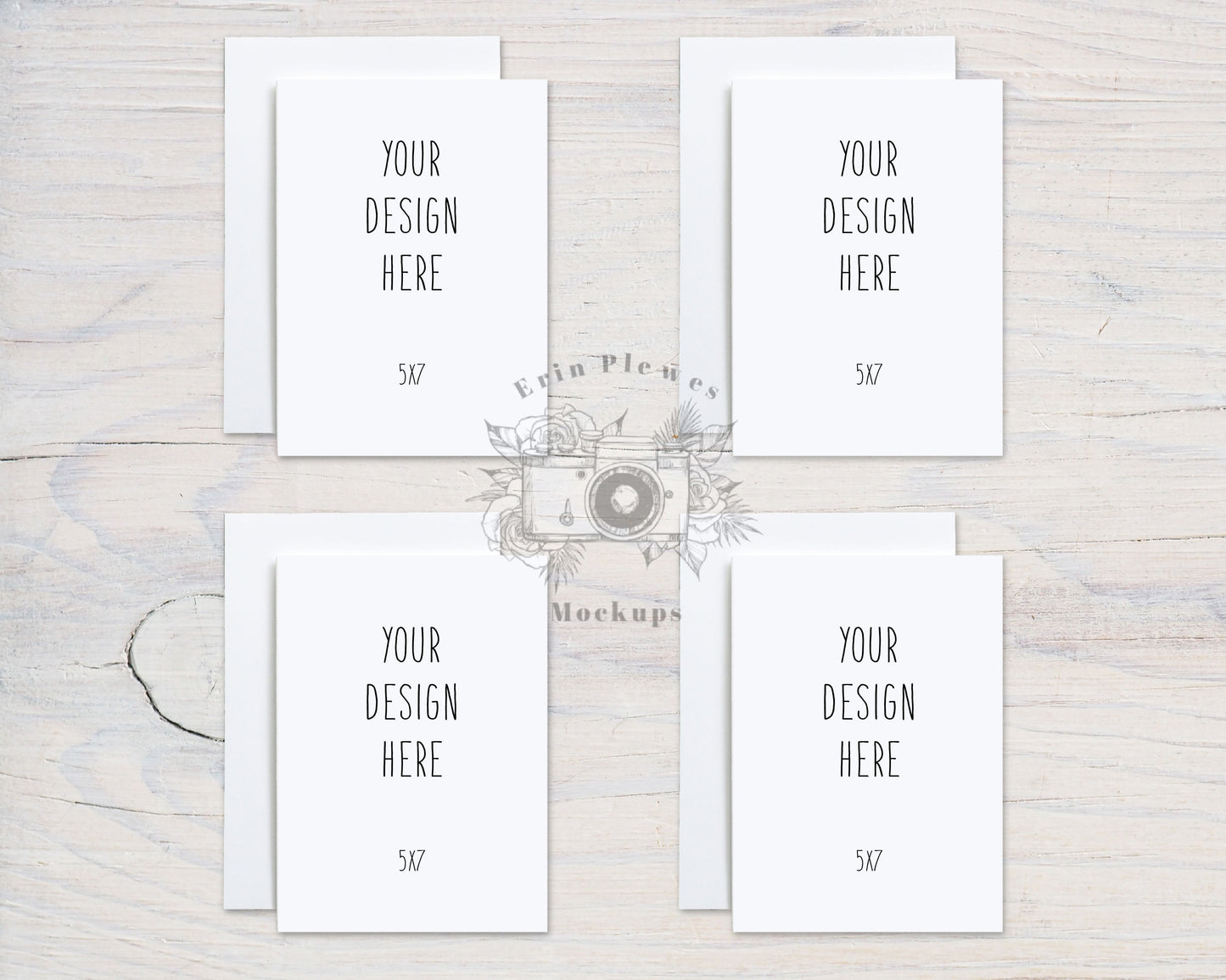 5x7 Card Mockup with Envelopes, Front Back Greeting Card Mock Up, Stationery Suite Mock Ups, Jpeg Instant Digital Download