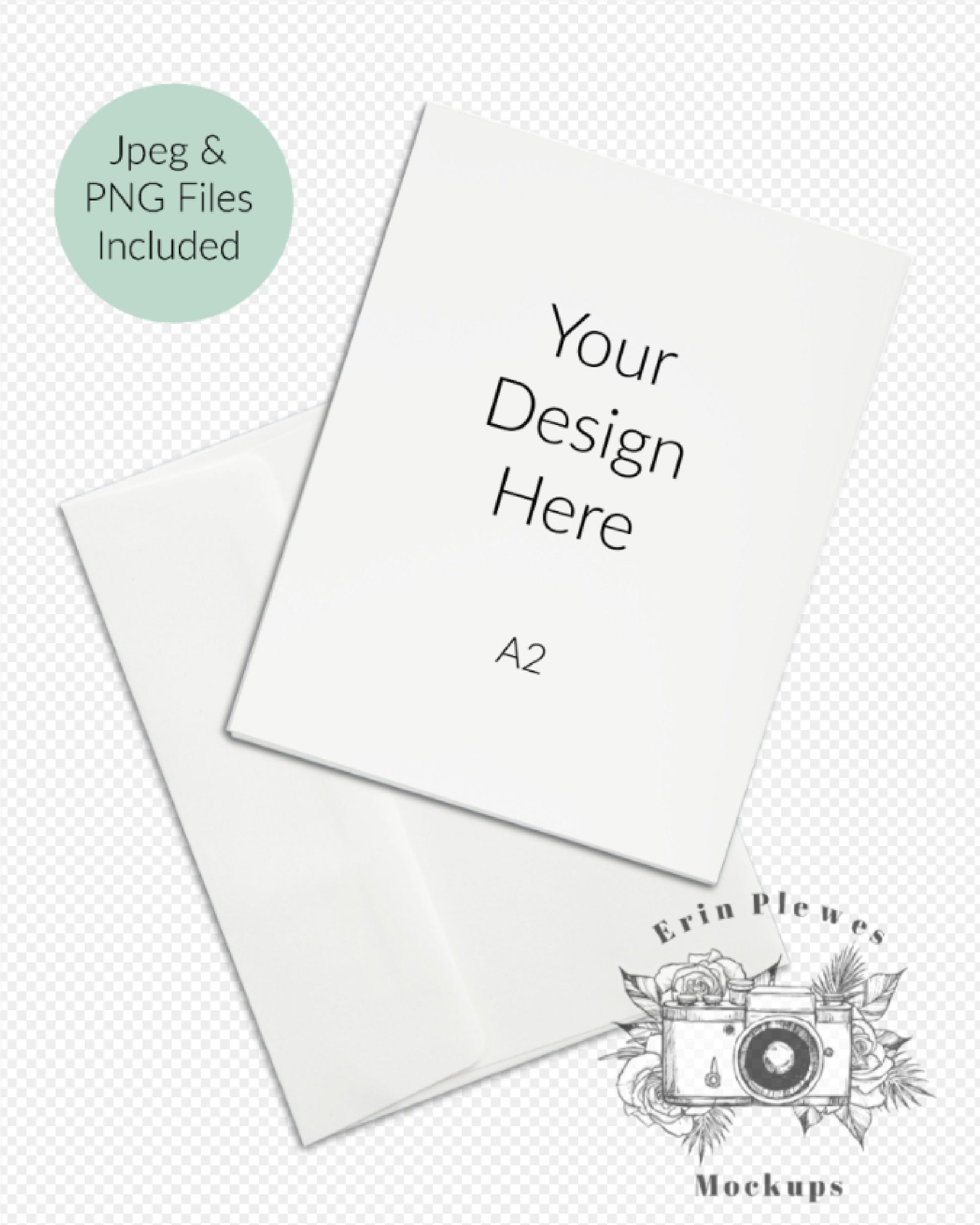 White Card Envelope Mockup, A2 thank you card mock-up with white envelope, Stationery stock photo, Jpeg PNG Instant Digital Download