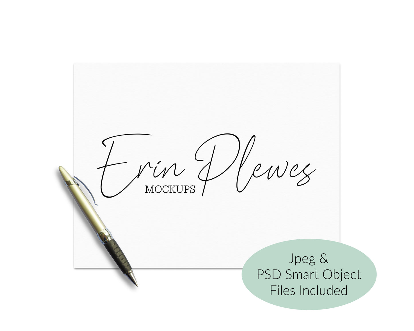 Letter Sized Paper Mockup 8.5 x 11, Certificate Mockup on White Background, Moveable Pen PSD Smart Object Mock-up, Instant Digital Download