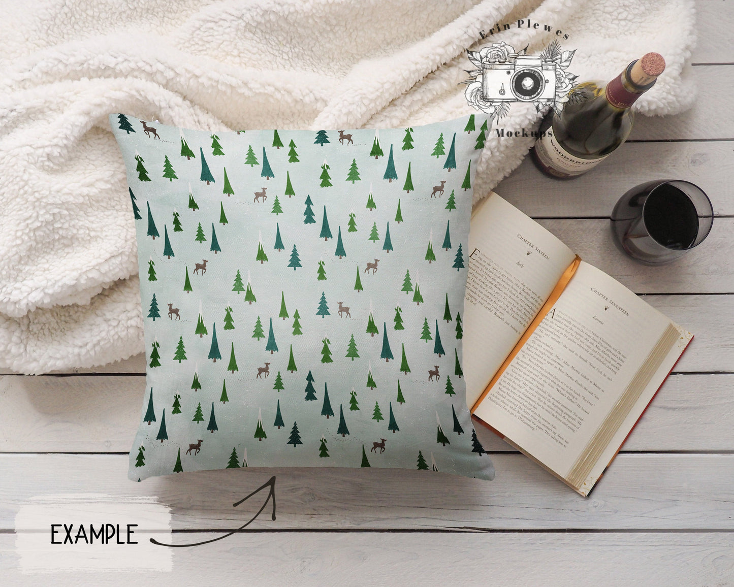 Pillow Mock Up, Pillow Case Mockup PSD Smart Object, Cushion Flat Lay Stock Photo, White Pillow Mock-up Instant Digital Download