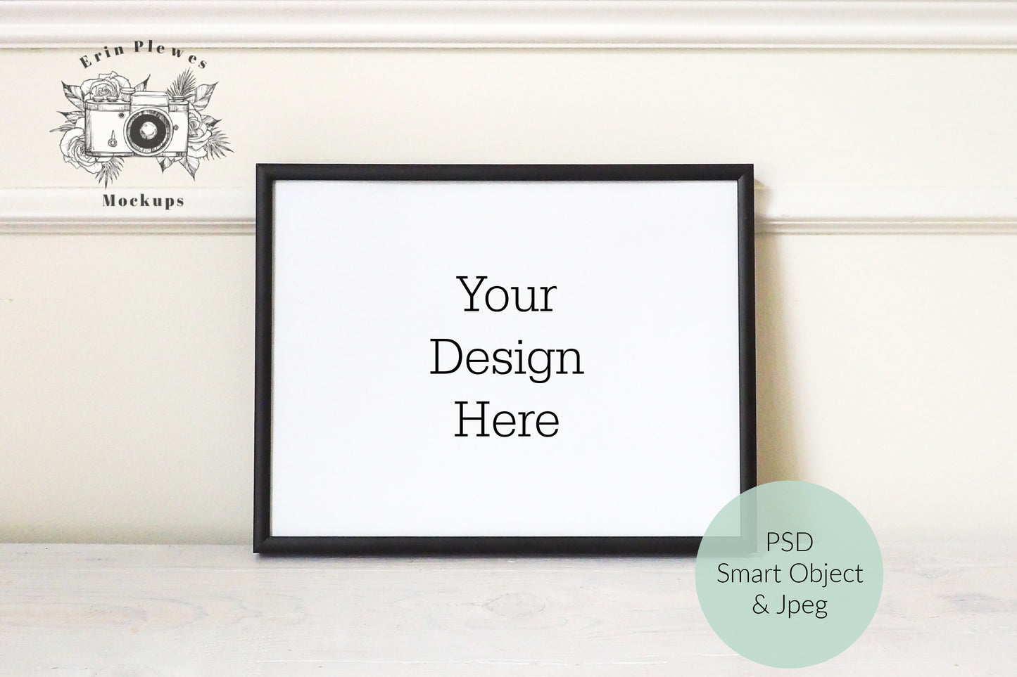Frame Mockup 8.5 x 11, Certificate Mockup with Black Frame 8.5" x 11", Black Frame PSD Smart Object Mock-up, Instant Digital Download