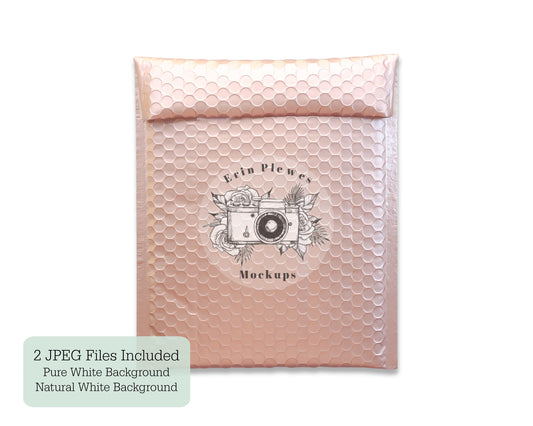 Bubble Mailer Mockup, Rose Gold Poly Mailer Back Mock Up , Pink Poly Mailer Stock Photo, Jpeg Instant Digital Download Template