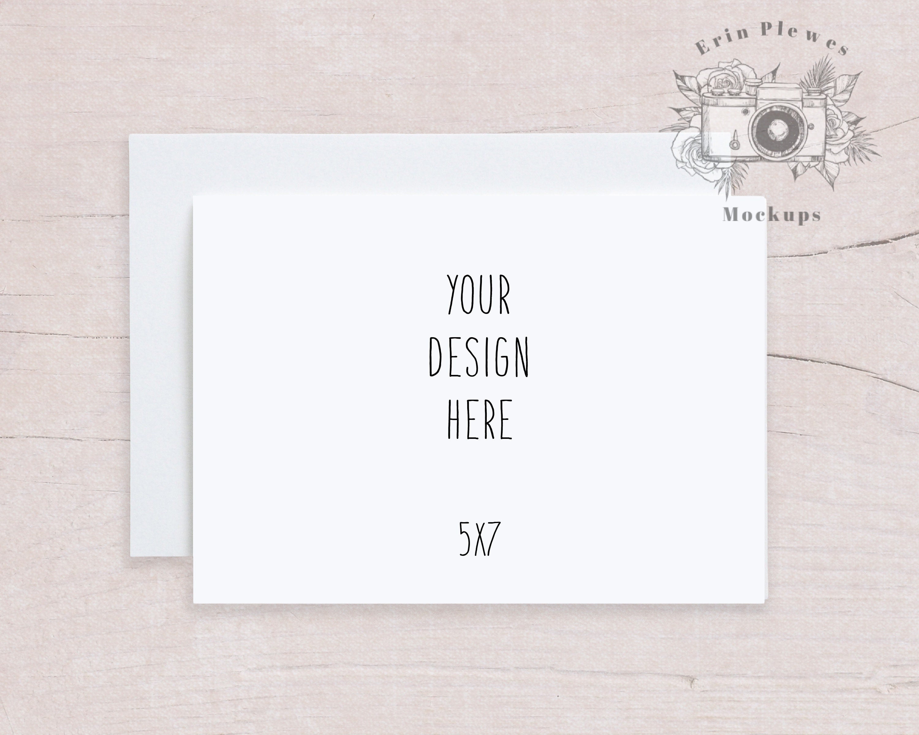 5x7 Card Mockup with White Envelope, Greeting Card Mock Up, Strathmore –  Erin Plewes Creative Art