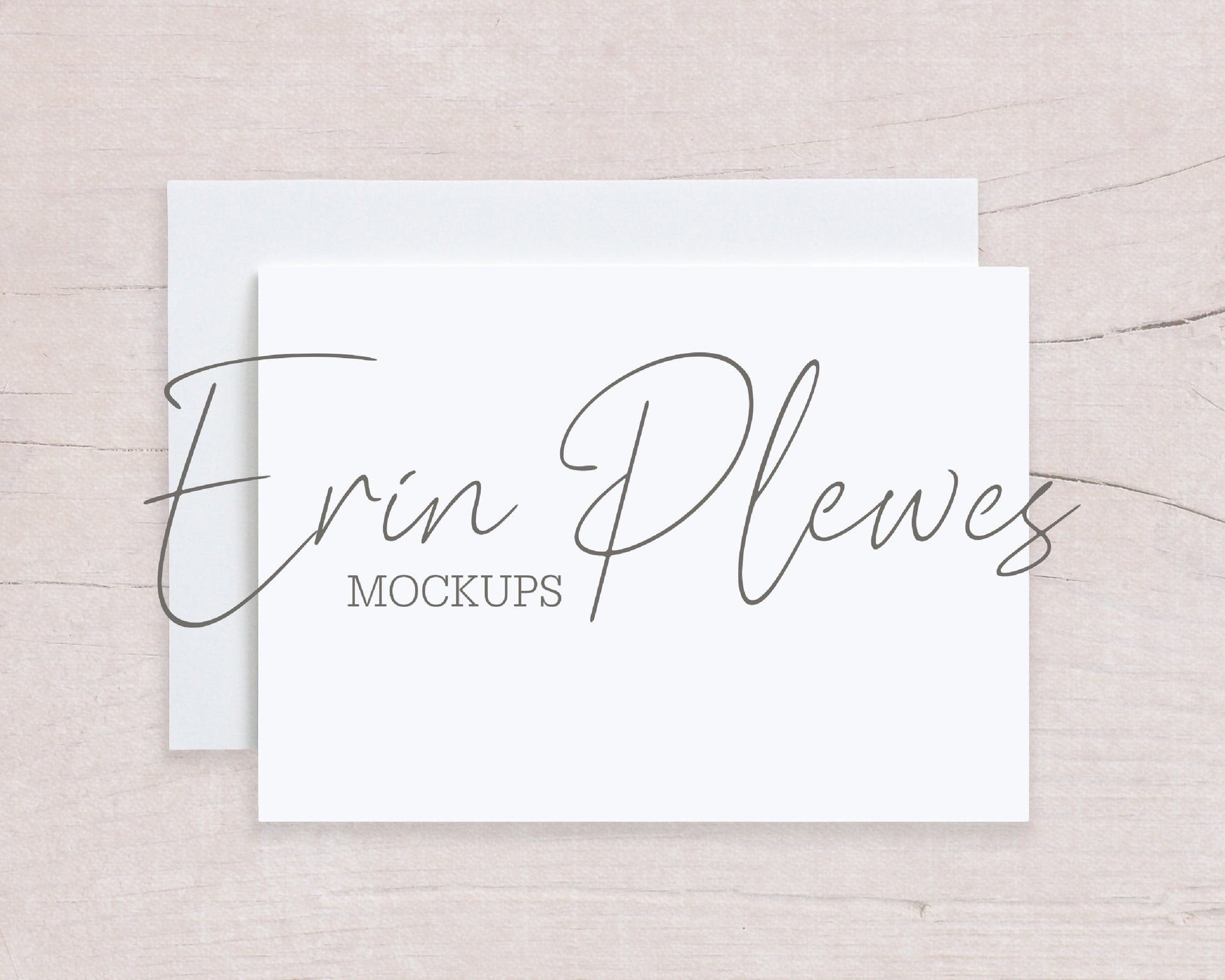 A6 Card Mockup, Greeting Card Mock Up with White Envelope on Beige Wood, A-6 Stationery Mock-Up, Jpeg Instant Digital Download