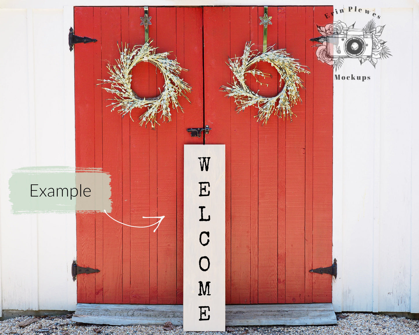 White Porch Sign Mockup, Christmas Vertical Wood Sign Mock Up, Farmhouse Sign Mock-up, Outdoor Wood Frame Mock Ups