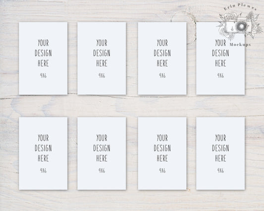 4x6 Card Mockup Suite, Front Back Greeting Card Mock Up x 8, Stationery Set Mock Ups, Jpeg Instant Digital Download