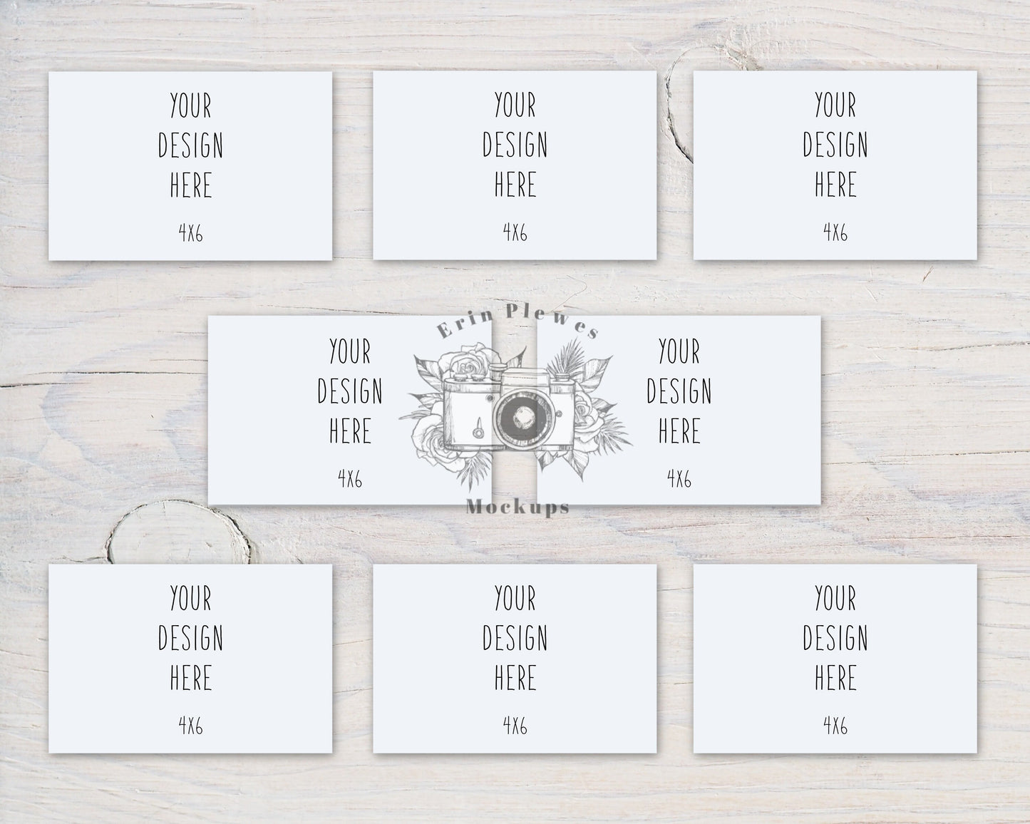 4x6 Card Mockup Set, 4" x 6" Greeting Card Suite Mock Up, Stationery Set Mock Ups, Jpeg Instant Digital Download