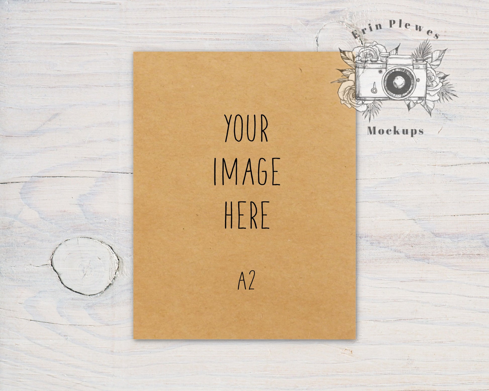 A2 Kraft Card Mockup, Kraft Greeting Card Mock-up, Stationery Mock Up for Rustic Wedding Stock Photo, Jpeg Instant Digital Download