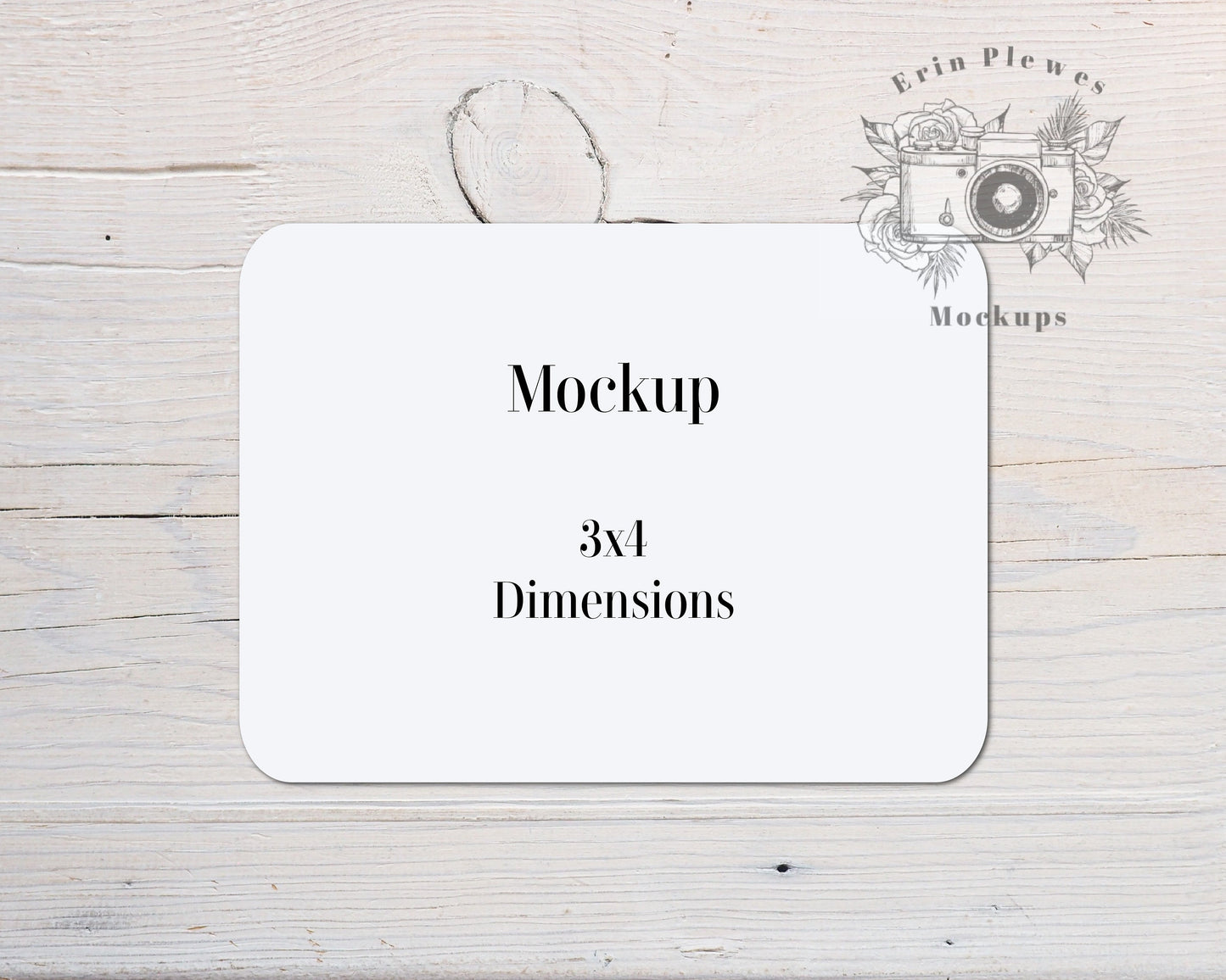 Sticker Mockup 3"x4", Label Mock Up 3x4, Rounded Corners Sticker Flat Lay, Jpeg Instant Digital Download Template