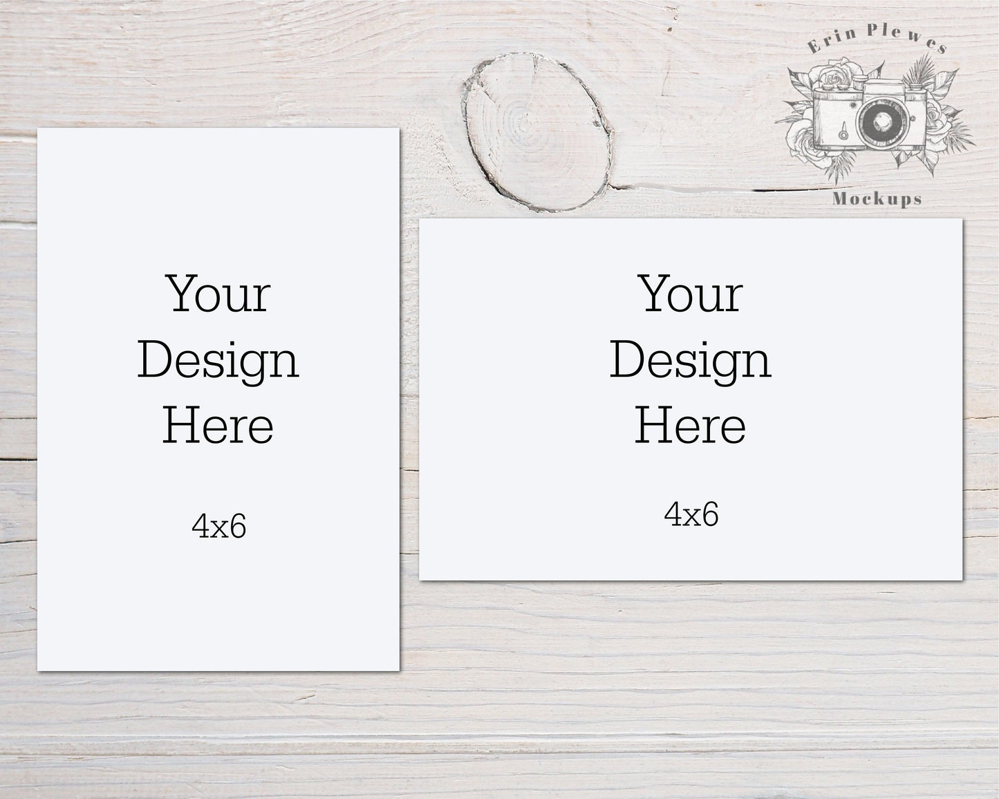 Card Mockup 4"x6", Front Back Card Mock-Up, Double Card Mockup Vertical Landscape, Jpeg Instant Digital Download Template