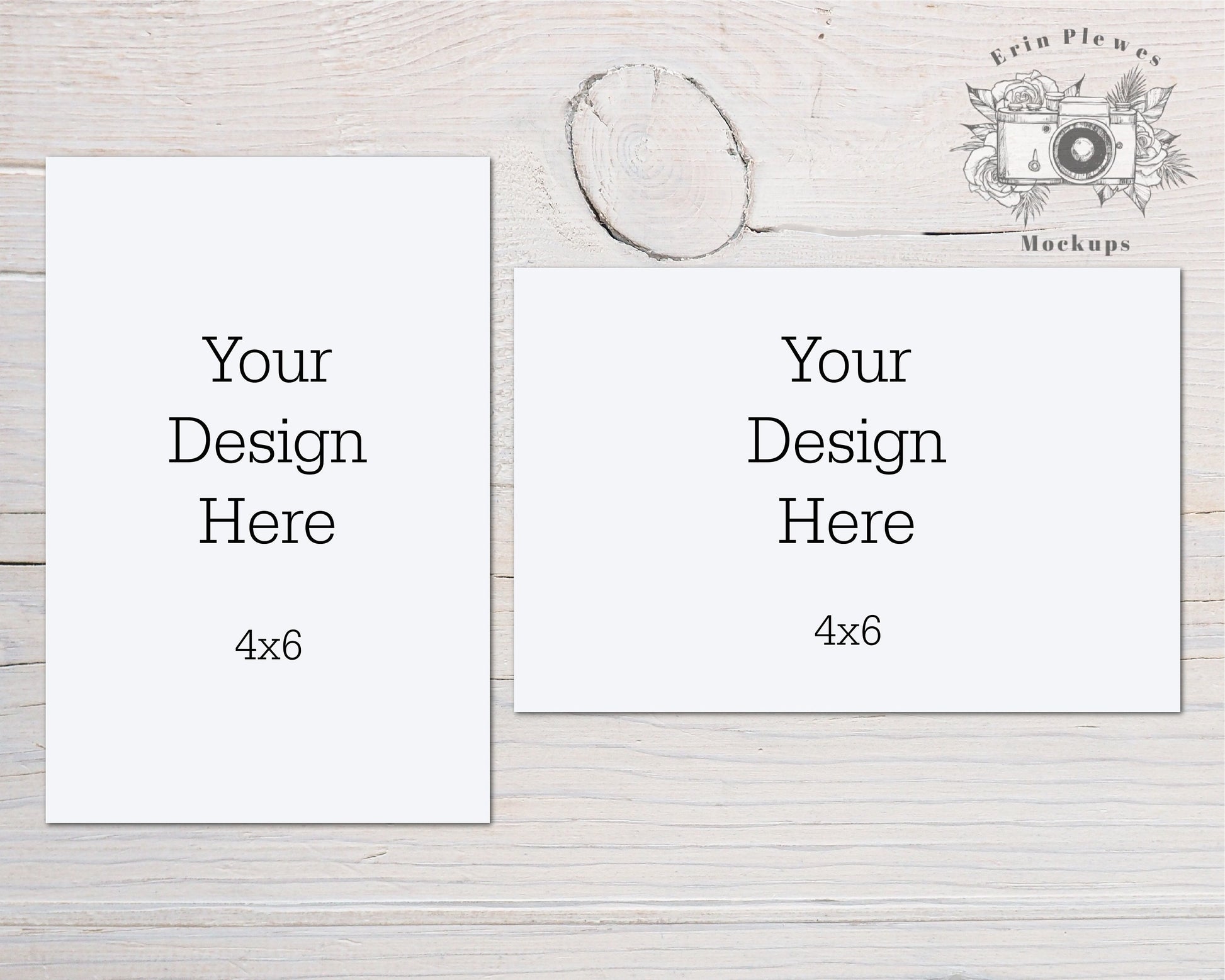 Card Mockup 4"x6", Front Back Card Mock-Up, Double Card Mockup Vertical Landscape, Jpeg Instant Digital Download Template