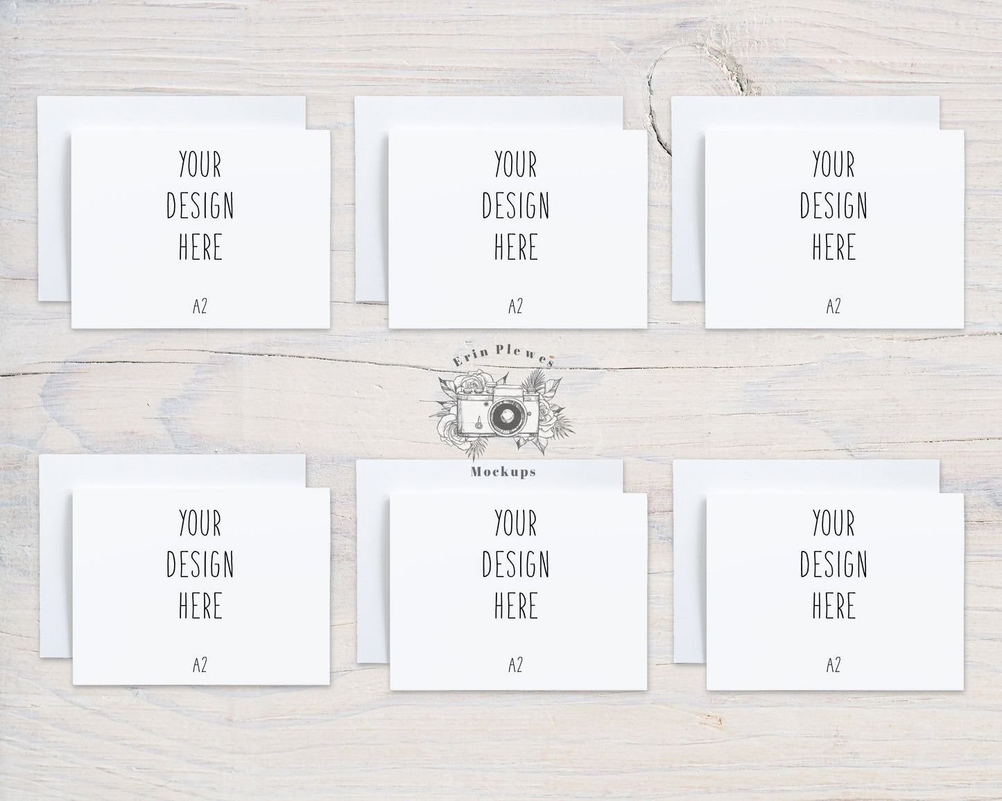 Neutral Card Mockup, A2 Greeting Card Mock Up x 6, Landscape Stationery Suite Mock Ups, Jpeg Instant Digital Download