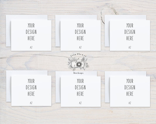 Neutral Card Mockup, A2 Greeting Card Mock Up x 6, Landscape Stationery Suite Mock Ups, Jpeg Instant Digital Download