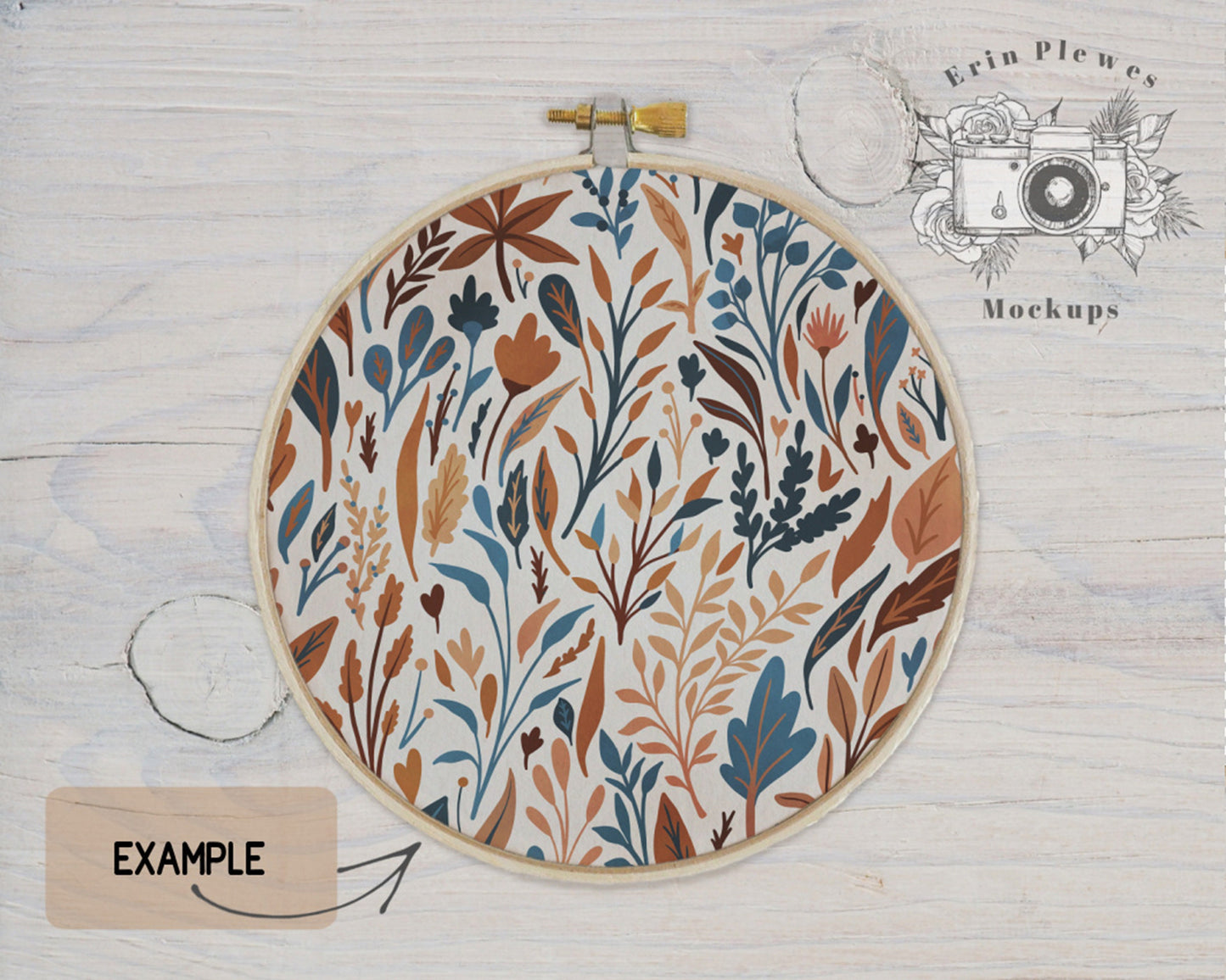 Cross Stitch Mockup PSD Smart Object, Embroidery hoop mockup on rustic white wood, Sewing Mock-up JPG PNG Digital Download Template