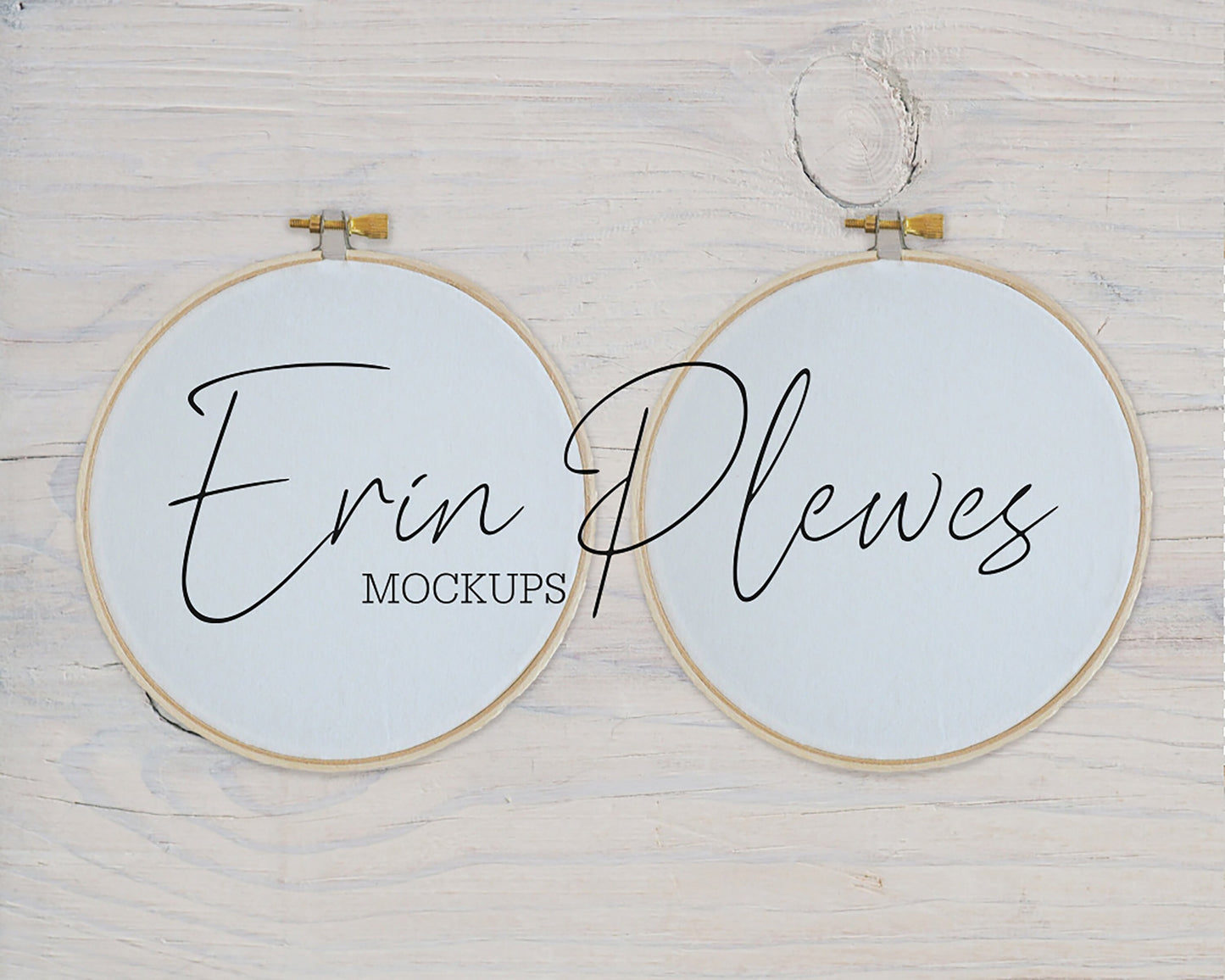 Embroidery Hoop Mockup Set , Cross Stitch Mock Up on rustic white wood, Sewing Mock-up, JPG PNG PSD Smart Object, Digital Download Template