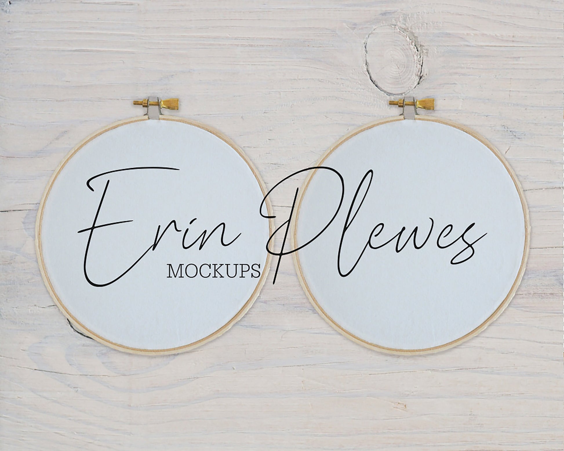 Embroidery Hoop Mockup Set , Cross Stitch Mock Up on rustic white wood, Sewing Mock-up, JPG PNG PSD Smart Object, Digital Download Template