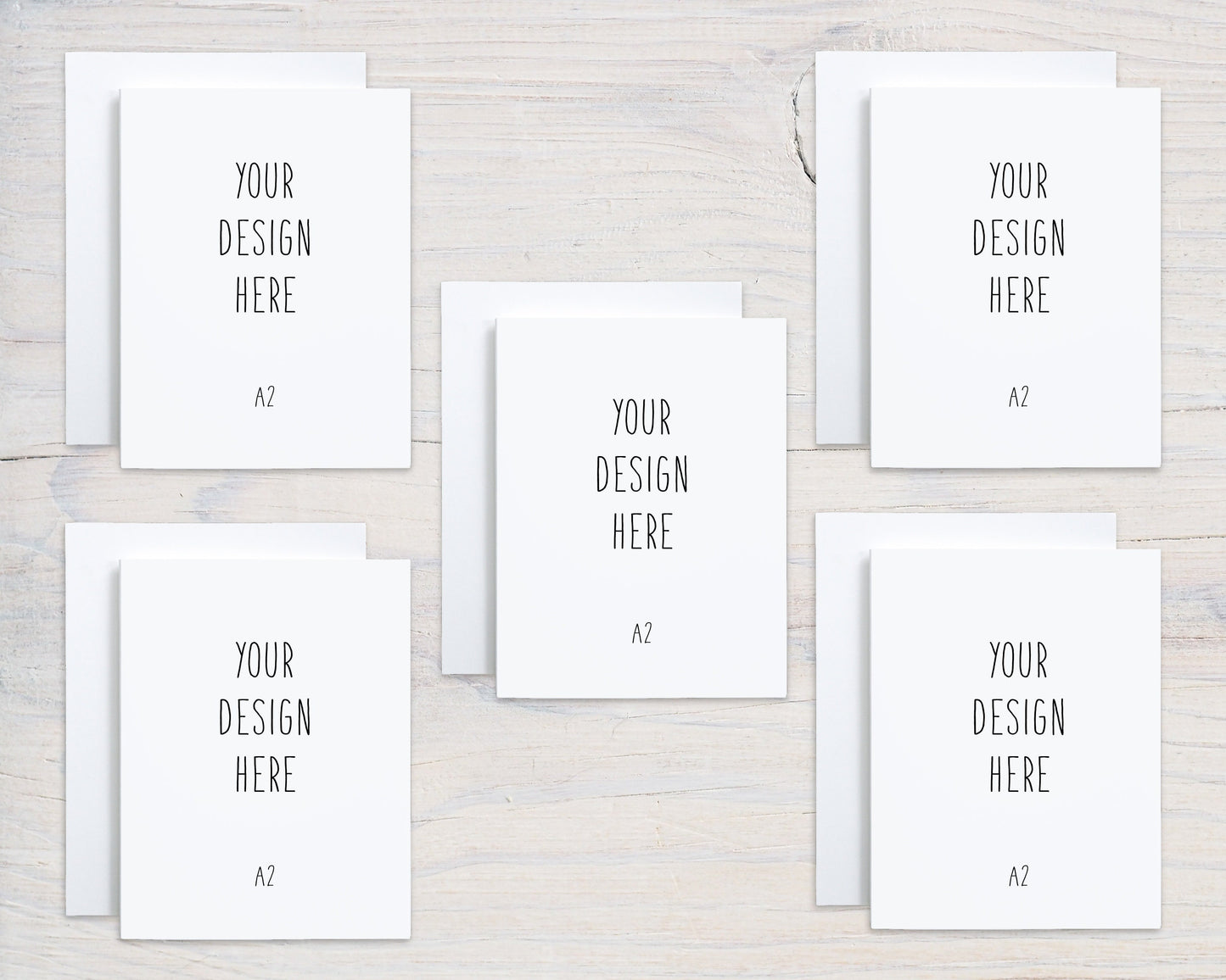 A2 Card Mock Ups with Envelopes, Multiple Greeting Card Mock Up x 5, Stationery Suite Mock Ups, Jpeg Instant Digital Download