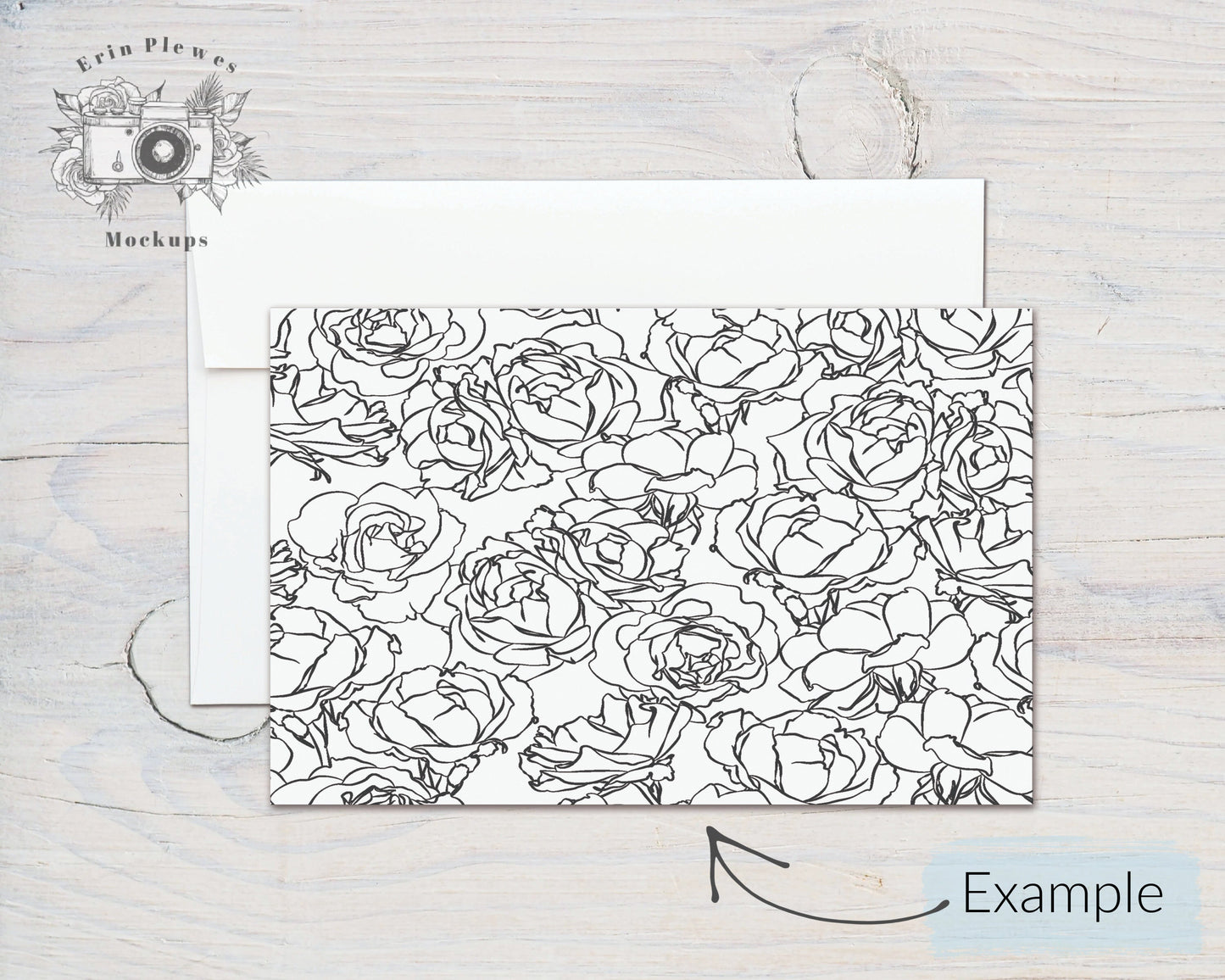 Card Mockup 5.5" x 8.5", A9 Flat Card Mock Up PSD Smart Object, A-9 Greeting Card with Envelope Mock-up, Jpeg Instant Digital Download