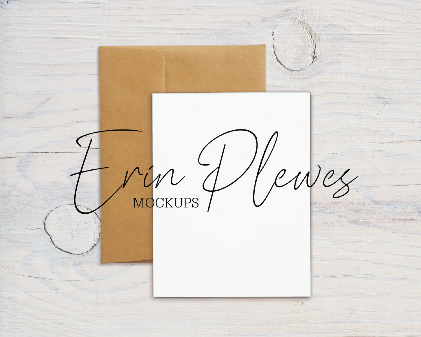 A2 Card Mockup Kraft Envelope, 4.25" x 5.5" Folded Card Mock Up, Greeting Card Mock-Up PSD Smart Object, Jpeg Instant Digital Download