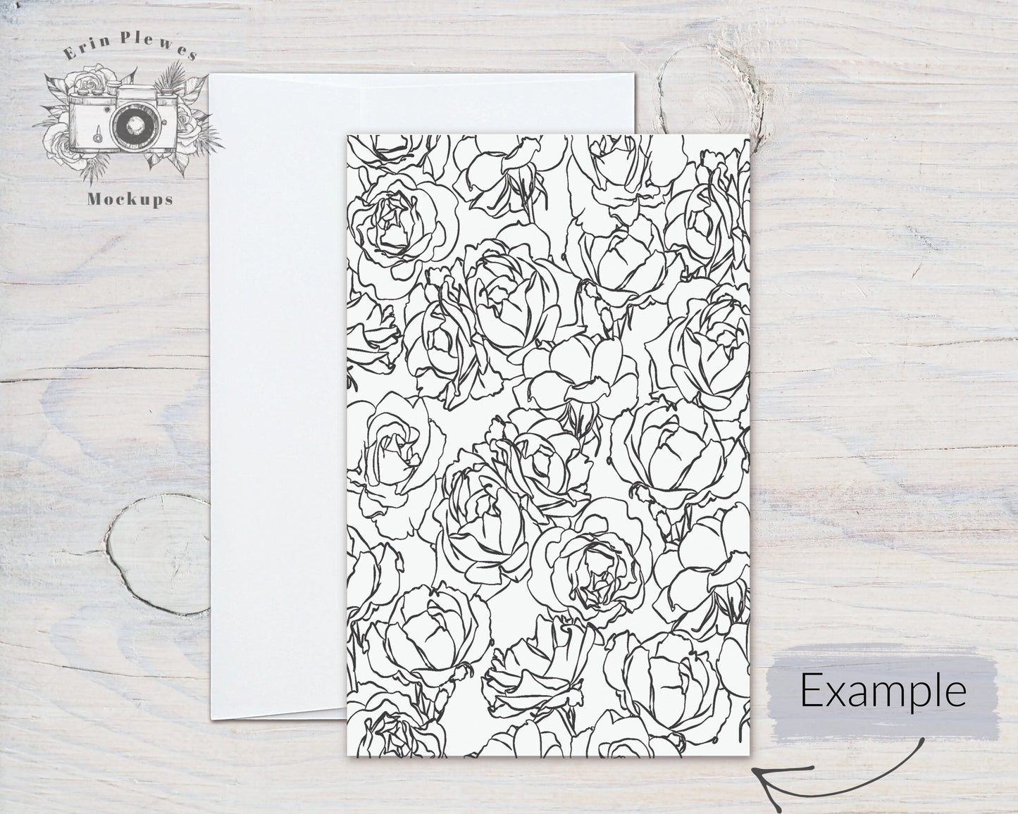 A9 Card Mockup, 5.5" x 8.5" Flat Card Mock Up, PSD Smart Object Greeting Card with Envelope Mock-up, Jpeg Instant Digital Download